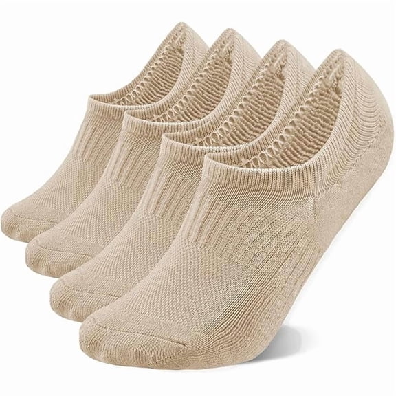 Eryueer Thick No Show Socks for Women Athletic Ankle Socks Cushioned Running Low Cut Non Slip Footies 3/6 Pairs
