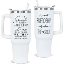 40oz Insulated Tumbler with Handle - Friendship Gift for Women, Bestie, BFF, Sister, Hostess - Travel Coffee Mug Cup