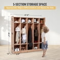 thumbnail image 2 of Luku 5-Section Classroom Coat Locker, 10 Cubbies for Classrooms, Daycare Cubby with 4 Casters, 5 Hooks and 2 Storage Boxes, for Home, School, 2 of 5