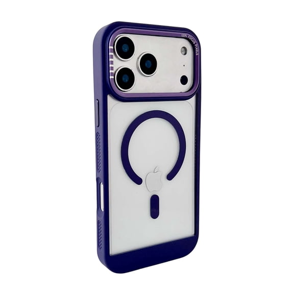 For iPhone 17 Pro Max Case Compatible with MagSafe, Matte Frosted Translucent Hard Back Shockproof Protective Cover, Rugged Military Grade Slim Fit Anti-Fingerprint Bumper Case, Purple