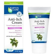 Earth's Care Anti Itch Cream with Natural Active Ingredients Camphor & Menthol- Paraben-Free - 2.4 oz