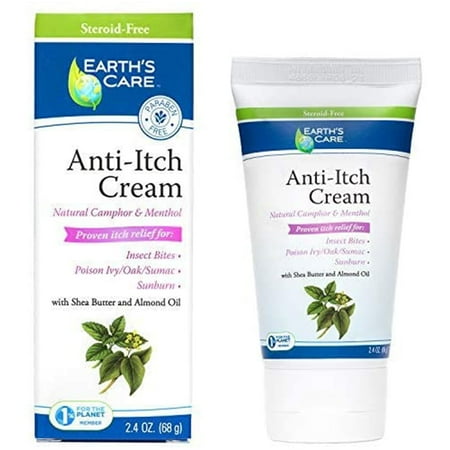 Earth's Care Anti Itch Cream with Natural Active Ingredients Camphor & Menthol- Paraben-Free - 2.4 oz