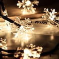 thumbnail image 3 of Morttic Solar Christmas Lights Snowflake 40ft 100 LED 8 Modes Fairy String Lights for Outdoor Garden Holiday Party Patio Yard Christmas Decorations, Warm White, 3 of 9