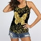 thumbnail image 2 of Moda mujer casual cuello redondo Slim Fit impresión digital malla ahueca hacia fuera las camisetas sin mangas blusa Fridja hjk914, 2 of 6