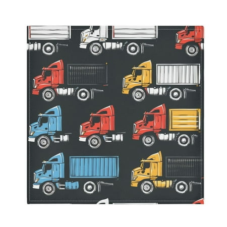 

JSTEL Garbage Truck Cloth Napkins Set of 6 20x20 Inch Washable and Reusable Napkin for Decoupage Dinner Party Everyday Use