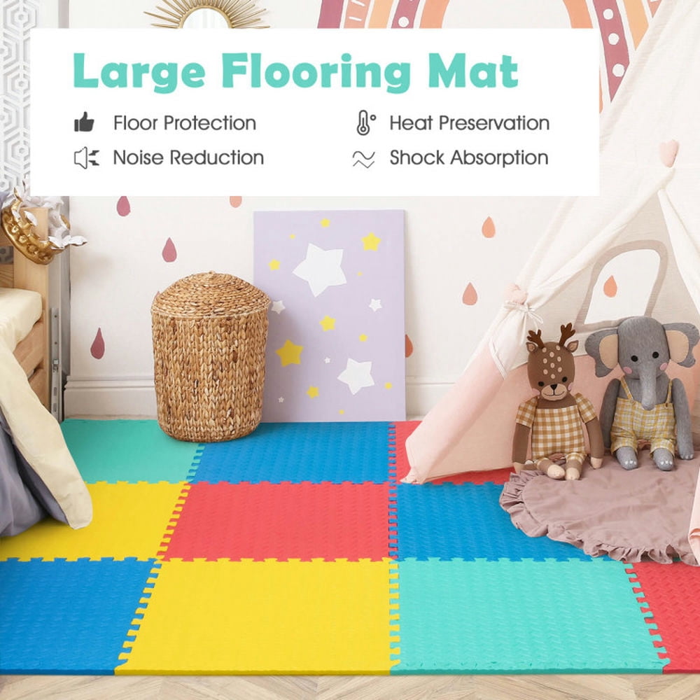 Spaco 12 Pieces Puzzle Interlocking Flooring Mat with Anti-slip and Waterproof Surface, Playmate for Baby for Toddler Infant 0-3-6-9-12 Months