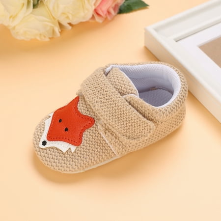 

Baby Girls Shoes With Fox Decor Hook And Loop Lightweight Comfy Non Slip Crib Shoes First Walker Shoes For Newborn Infant
