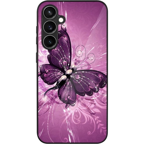 Compatible with Samsung Galaxy S23 FE Case Hard PC Back and Soft TPU Sides Scratchproof Shockproof Protective Case for Samsung Galaxy S23 FE Butterfly