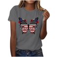 thumbnail image 5 of QUNYINEY Women's Shirts Independence Day Short Sleeve Crew Neck Casual Tops Summer Loose Pullover Womens Tops, 5 of 5