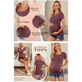 thumbnail image 3 of Weardear 3 Pack Maternity Shirts Side Ruched Short Sleeve Pregnancy Tee Tops Crew Neck Tunic, 3 of 5