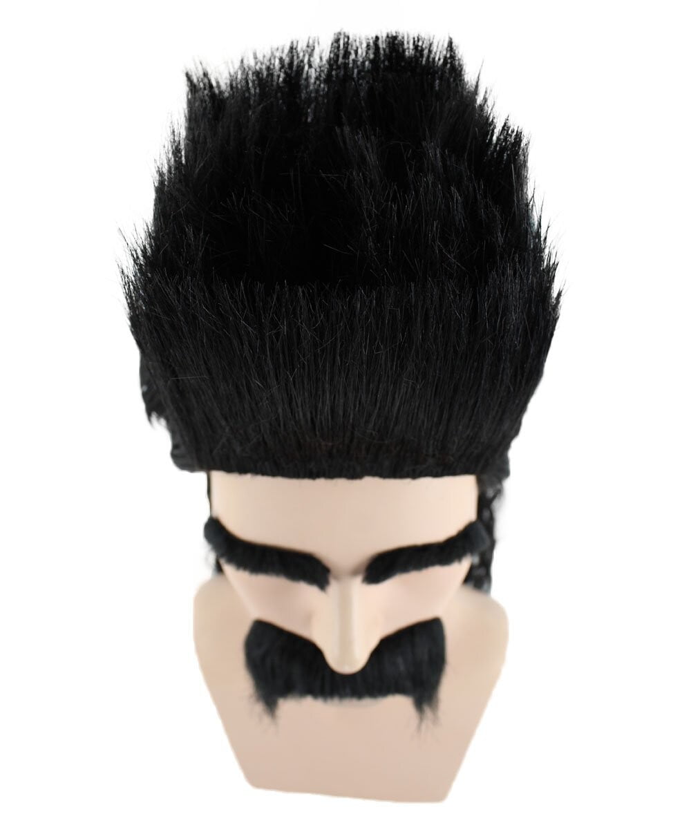 HPO Adult Men's Animated Movie Supervillain Long Wig with Eyebrows & Mustache| Best for Halloween