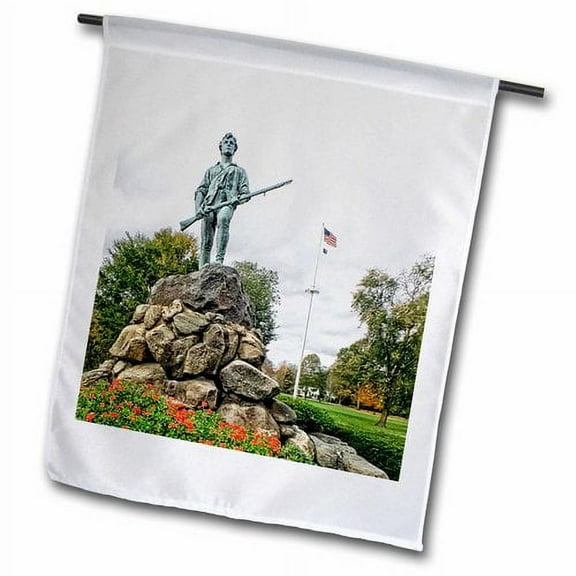 3dRose, Lexington Minuteman Statue in Color, 12 x 18 inch Garden Flag