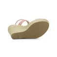 thumbnail image 5 of BLISSFUL STEP Women's Shoes Espadrille Wedge Slingback Crisscross Sandals Pink 6, 5 of 7