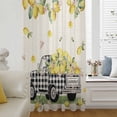thumbnail image 6 of Summer Lemons Sheer Curtains 54 Inches Long, Rustic Black Plaid Truck Fruits Burlap Light Filering Curtains, Breathable Simi Curtain Privacy Drapes for Kitchen Bathroom Small Window Treatment, 6 of 9