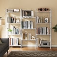 thumbnail image 3 of Amadwell 4 Tier Industrial Bookcase, Large Shelf Bookshelf, 11 Units Storage for Living Room, White, 3 of 9