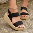 thumbnail image 4 of Willtoo Women's Orthopedic Sandals Comfortable Summer Thick Soled Wedge Slides Soft Sole Casual Elastic Straps Sandals for Women, 4 of 6