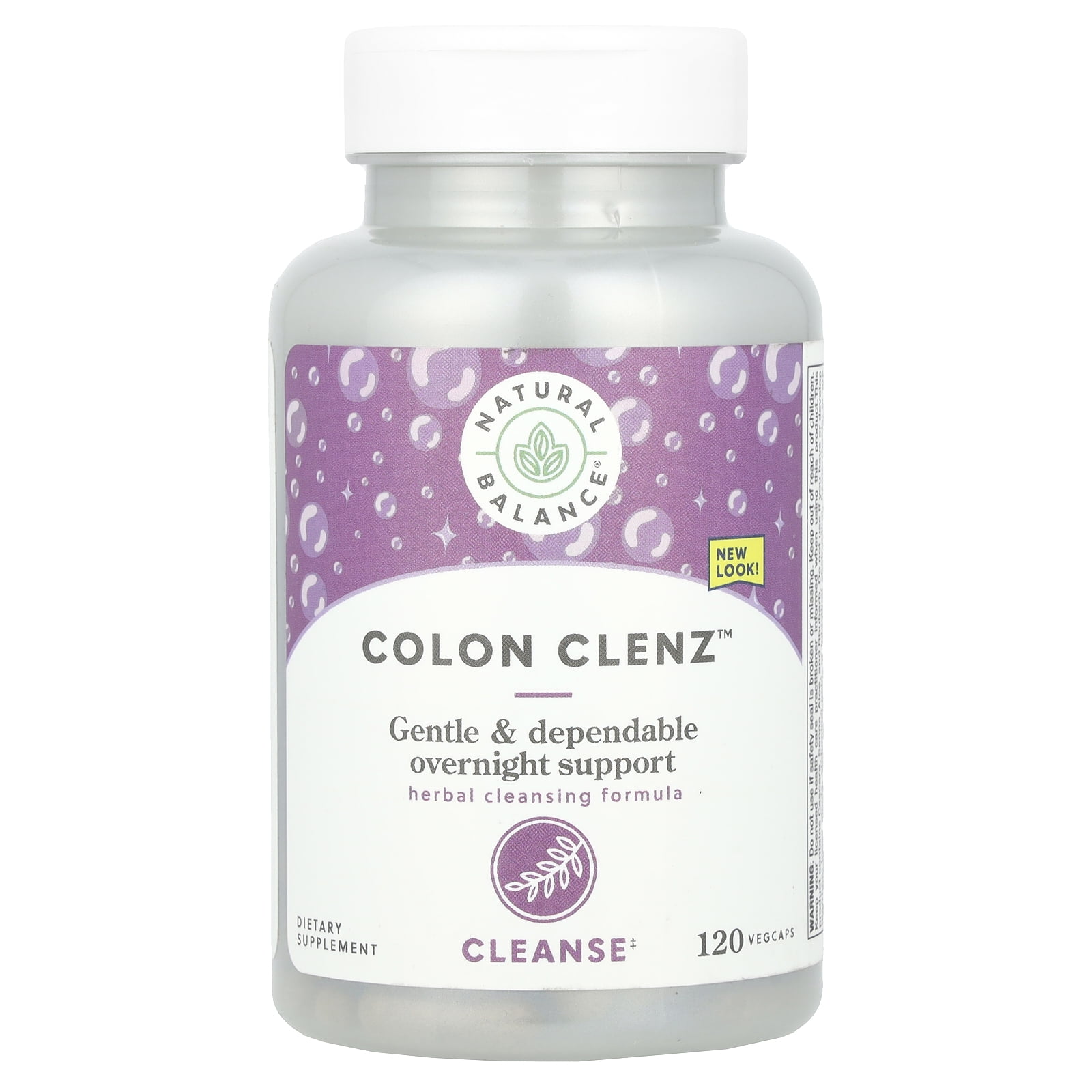 Natural Balance Colon Clenz | Herbal Colon Cleanse & Detox Supplement | Gentle & Dependable Overnight Formula (120 CT)