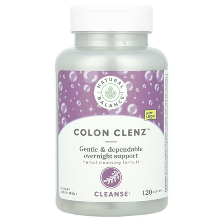Natural Balance Colon Clenz | Herbal Colon Cleanse & Detox Supplement | Gentle & Dependable Overnight Formula (120 CT)