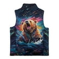 thumbnail image 2 of Xoenoiee Bear Paint Splatter Print Sleeveless Outerwear Warm Fleece Vest for Boys Kids Toddlers Teens Zipper Coats with Pockets Winter Spring Fall Jacket, Size 5-6 Years, 2 of 7