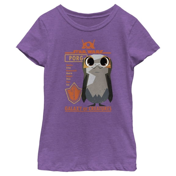 Girl's Star Wars: Galaxy of Creatures Georgie Porgie Graphic Tee Purple Berry Medium