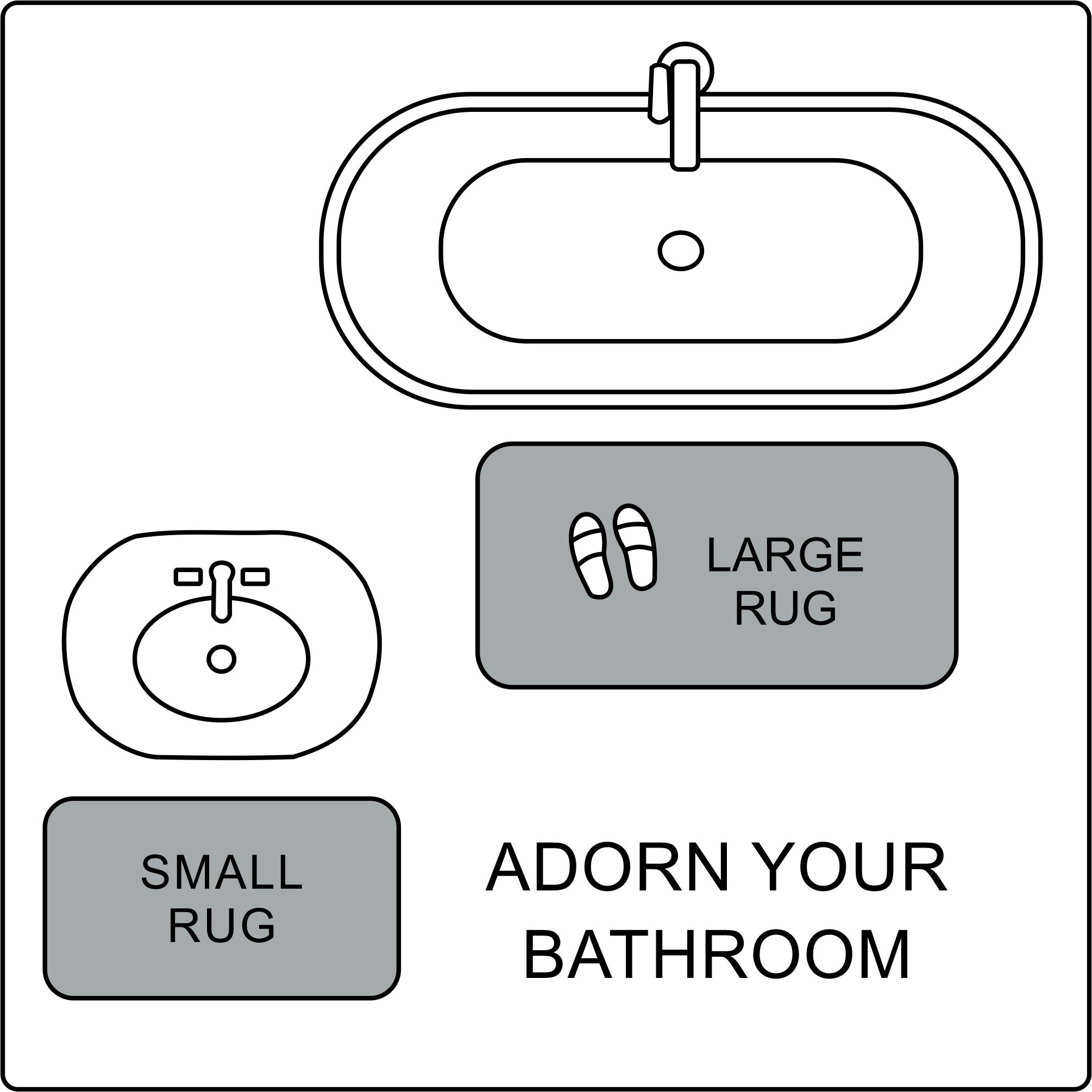 Tapis de bain en polyester gris foncé uni 3K Hometrends