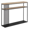 thumbnail image 1 of 41" Minimalist Metal Slatted Wood Console Table - Oak / Black, 1 of 6