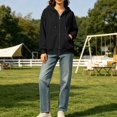 thumbnail image 5 of Women's Full Zip Hoodie Thicked, Oversized Long Sleeve Hooded Sweatshirt with Pockets, Womens Zip Up Hoodies with Hoods, #01_Black, S, 5 of 6