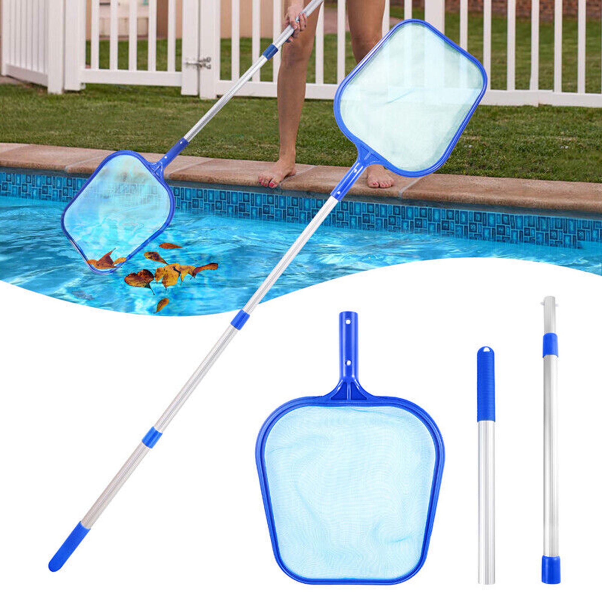 SHCKE Portable Swimming Pool Vacuum Cleaner Kit Pool Cleaning Set Extension  Pool Pole Pole Leaf Skimmer Mesh Net Rake Net for Cleaning Above Ground