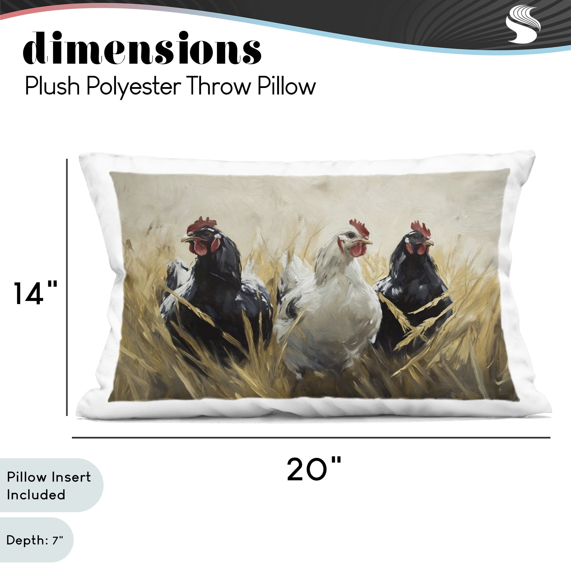 Stupell Industries Chickens In Wheat Field Decorative Printed Throw Pillow, design by Tina LeCour