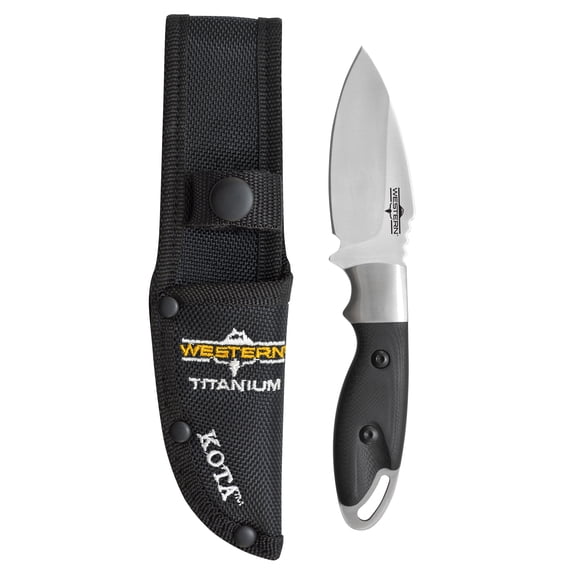 Camillus Western Kota 7" Fixed 3.25" Blade Titanium Bonded Skin Knife, Black