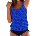 thumbnail image 5 of Sakmal Summer Swimsuits for Women Blue Two Piece Sets Tankinis Bathing Suits Padded Full Coverage Swimsuit Sets, 5 of 5