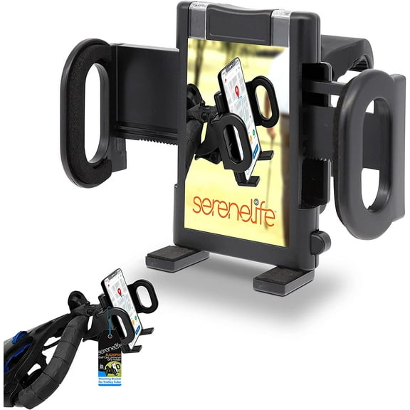 SereneLife Golf Cart Universal GPS Holder & Accessories Rotating Cell Phone Holder Mount Clip