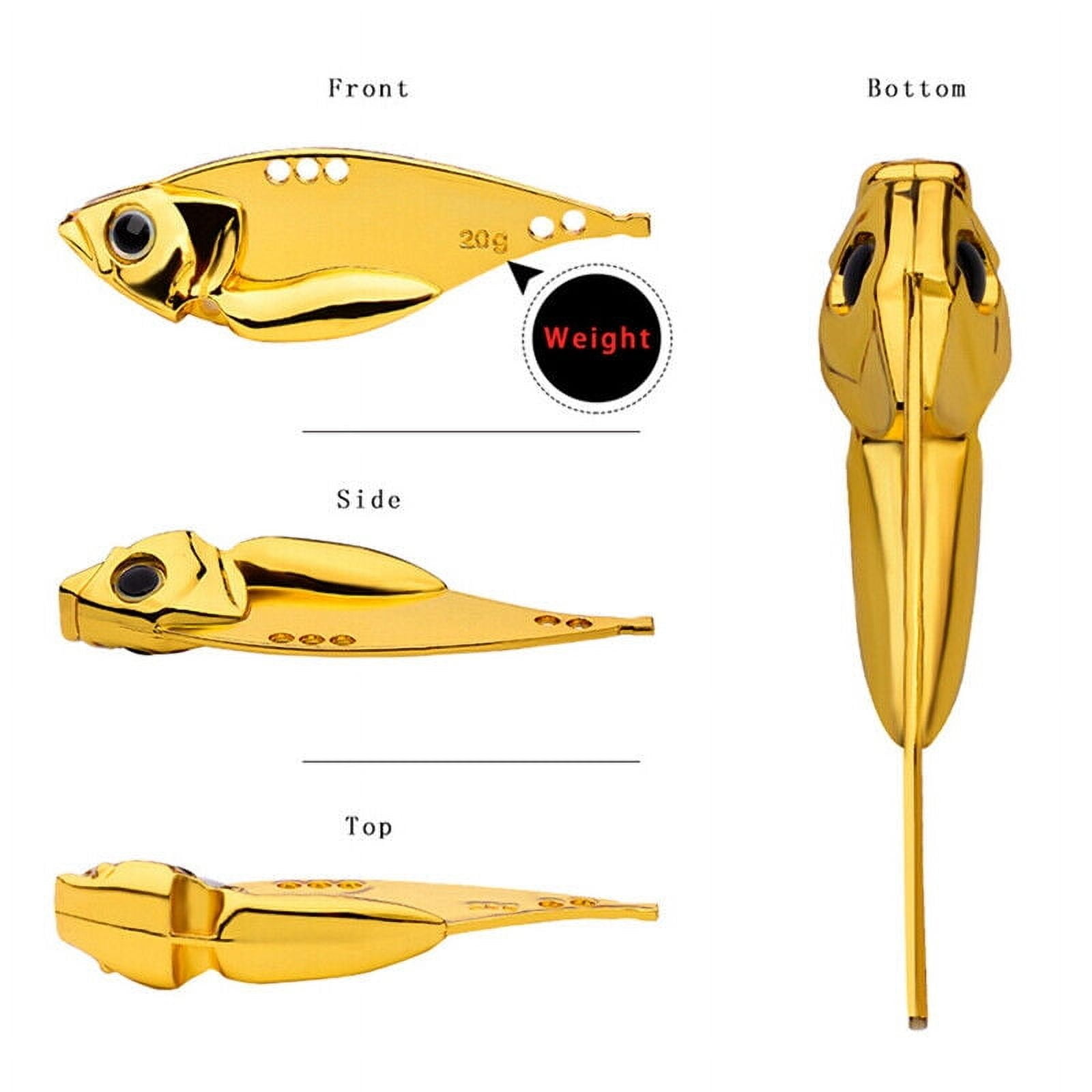 5Pcs Metal Blade Fishing Lures 5/7/10/15/20g Hard VIB Crank Bait Sinking Hook