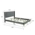 thumbnail image 2 of Tslinn Low Profile Upholstered Platform Bed,Queen Beds With Dark-Grey(Velvet), 2 of 5