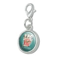 thumbnail image 2 of Pupcorn Movie Theater Popcorn Dogs Humor Funny Antiqued Bracelet Pendant Zipper Pull Charm with Lobster Clasp, 2 of 5