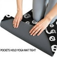 thumbnail image 3 of Black White Skull Pattern Hot Yoga Mat Towel Non Slip for Hot Yoga - Quick-Drying Yoga Mat Cover with 4 Corner Pockets with Travel Bag - Hot Yoga Towel Non Slip 74"x26", 3 of 6