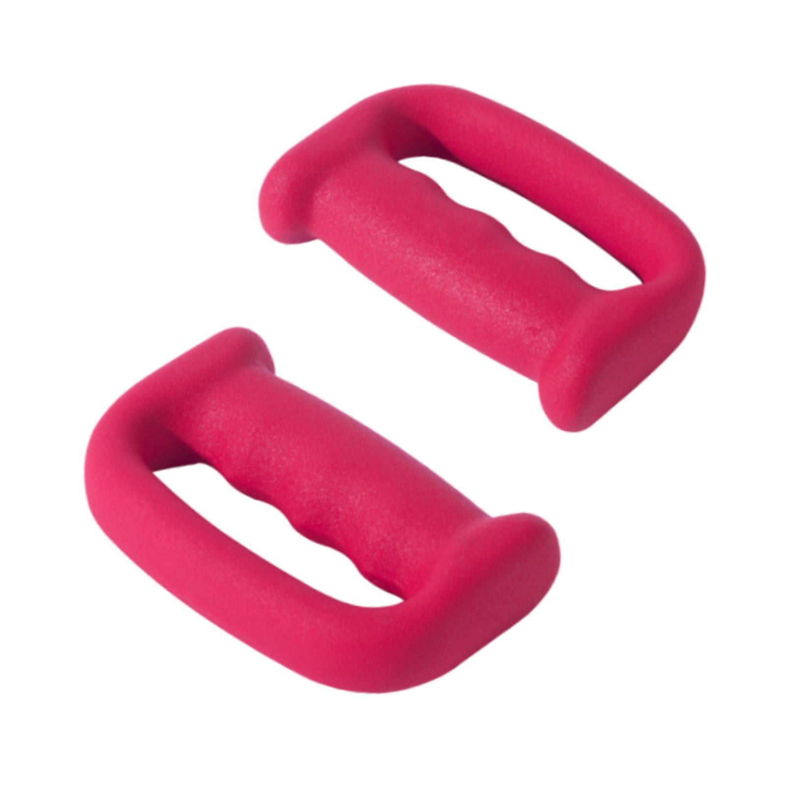 Baoblaze 2 Pieces Boxing Dumbbells D Shape Grip Hand Weight for Aerobics Exercises Walkin Pink