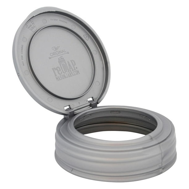 Recap Flip Cap Regular Mouth Canning Jar Lid Silver