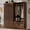 Walnut, variant on UGTOO 70"H 2-Door Armoire Wardrobe with 2 Drawers & Fluted Design Walnut Closet with Black Handles, Freestanding Clothes Storage Cabinet for Bedroom