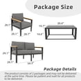 thumbnail image 2 of Outdoor Aluminum Furniture Set,4 Piece Patio Conversation Sets,Removable & Washable Cushion,Ink Color Tempered Glass Table, 2 of 8