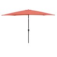 thumbnail image 5 of 6x9FT Outdoor Rectangular Umbrella with with Crank and Push Button Tilt, Large Sun Patio Waterproof Umbrella for Deck Pool Backyard Garden, No Base Included, Brick Red, 5 of 6