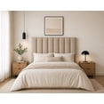 thumbnail image 1 of Cabecera Individual El Bazar Store Drey Terciopelo Beige Rayas Moderna, 1 of 4