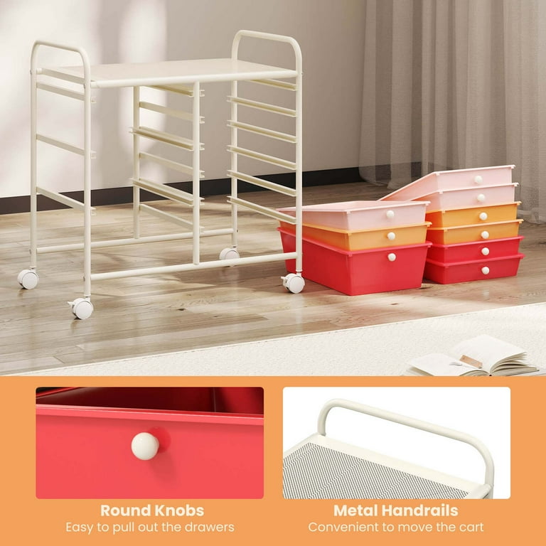 Costway 9-Drawer Rolling Utility Storage Cart photo 6