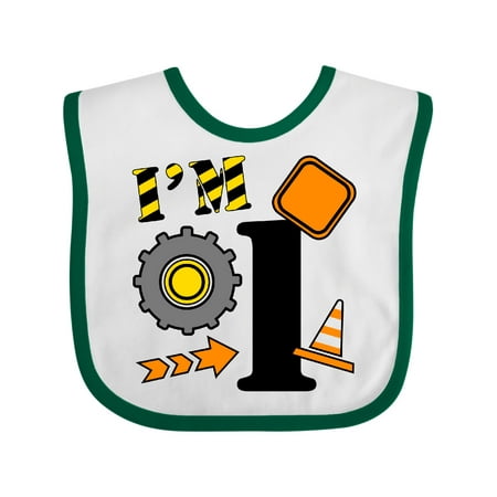 

Inktastic I m One- Construction Birthday Gift Baby Boy or Baby Girl Bib
