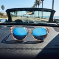 thumbnail image 3 of Big Round Sunglasses Men Women Oversized Blue Tinted Lens Frame UV Protection Transparent Champagne Shades for Travel Driving Outdoor, 3 of 5