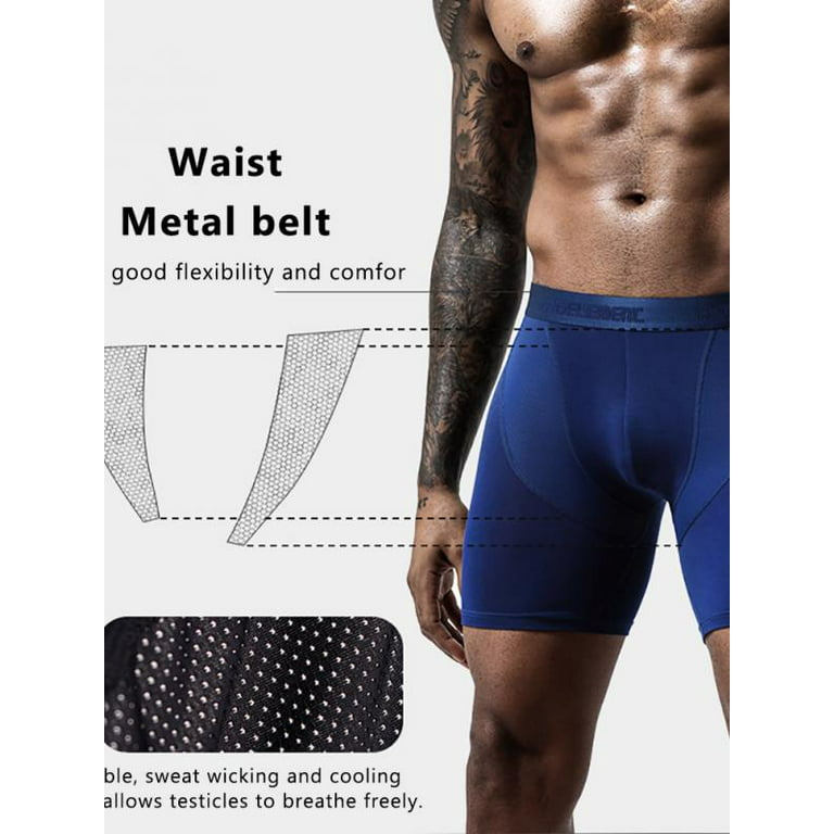 Plus Size Men's Boxer Briefs Quick Dry Sport Athletic Mesh Performance  Underwear with Fly for Men Pack 