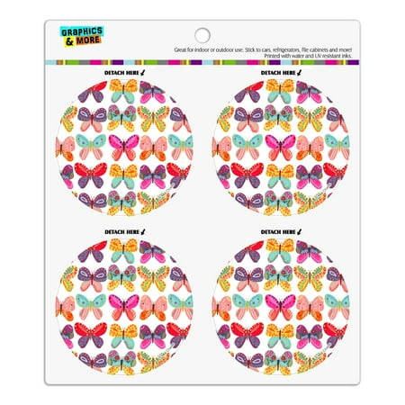 

Colorful Butterflies Refrigerator Fridge Locker Vinyl Circle Magnet Set