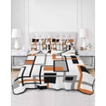 thumbnail image 3 of Orange Black Grey Geometric King Size Down Alternative Comforter,Lightweight Comforter Quilt Bedding Set with Pillow Shams Middle Century Modern Abstract Art Bed Comforter Duvet Insert 96"x106", 3 of 7