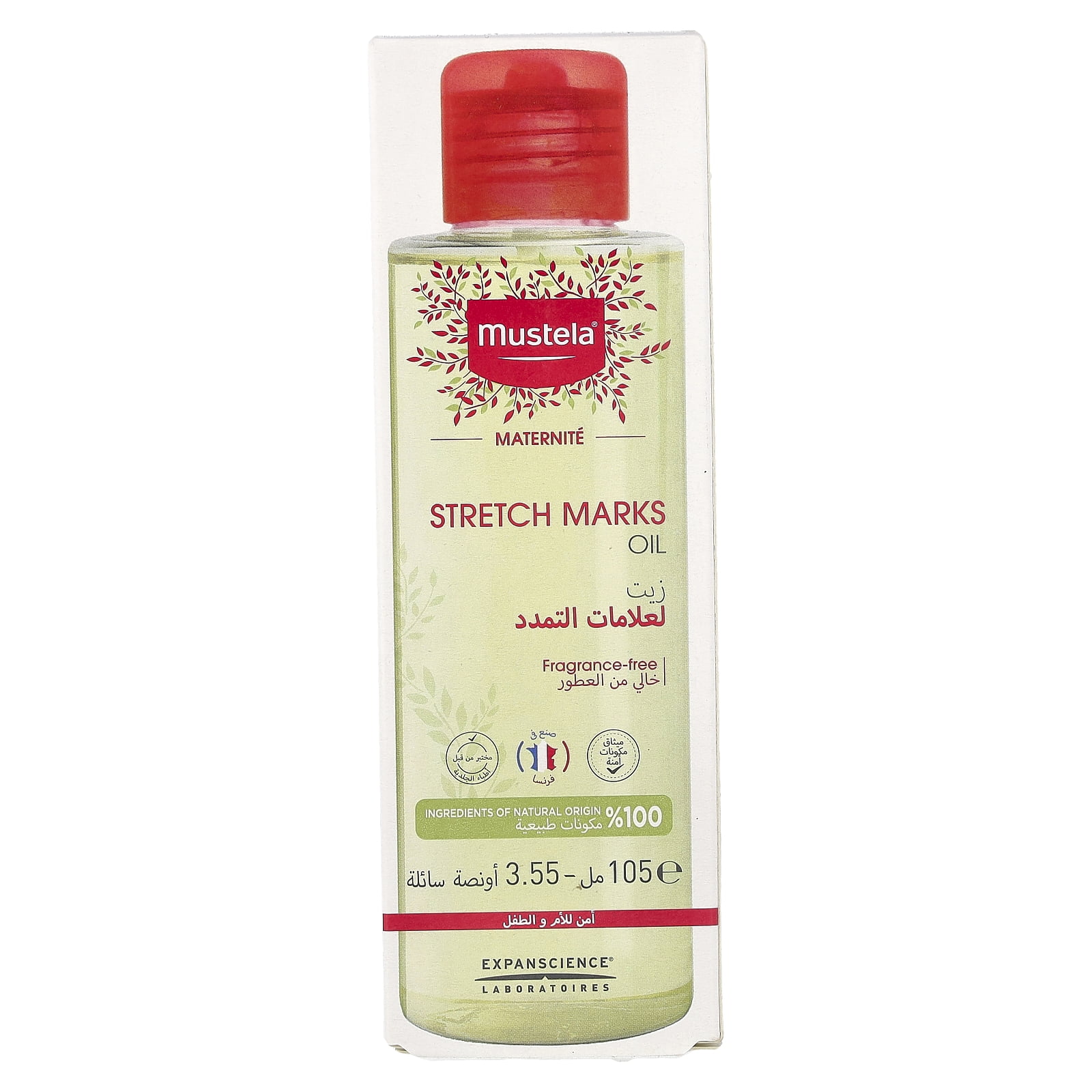 Mustela Stretch Marks Oil, Fragrance-Free, 3.55 fl oz (105 ml)