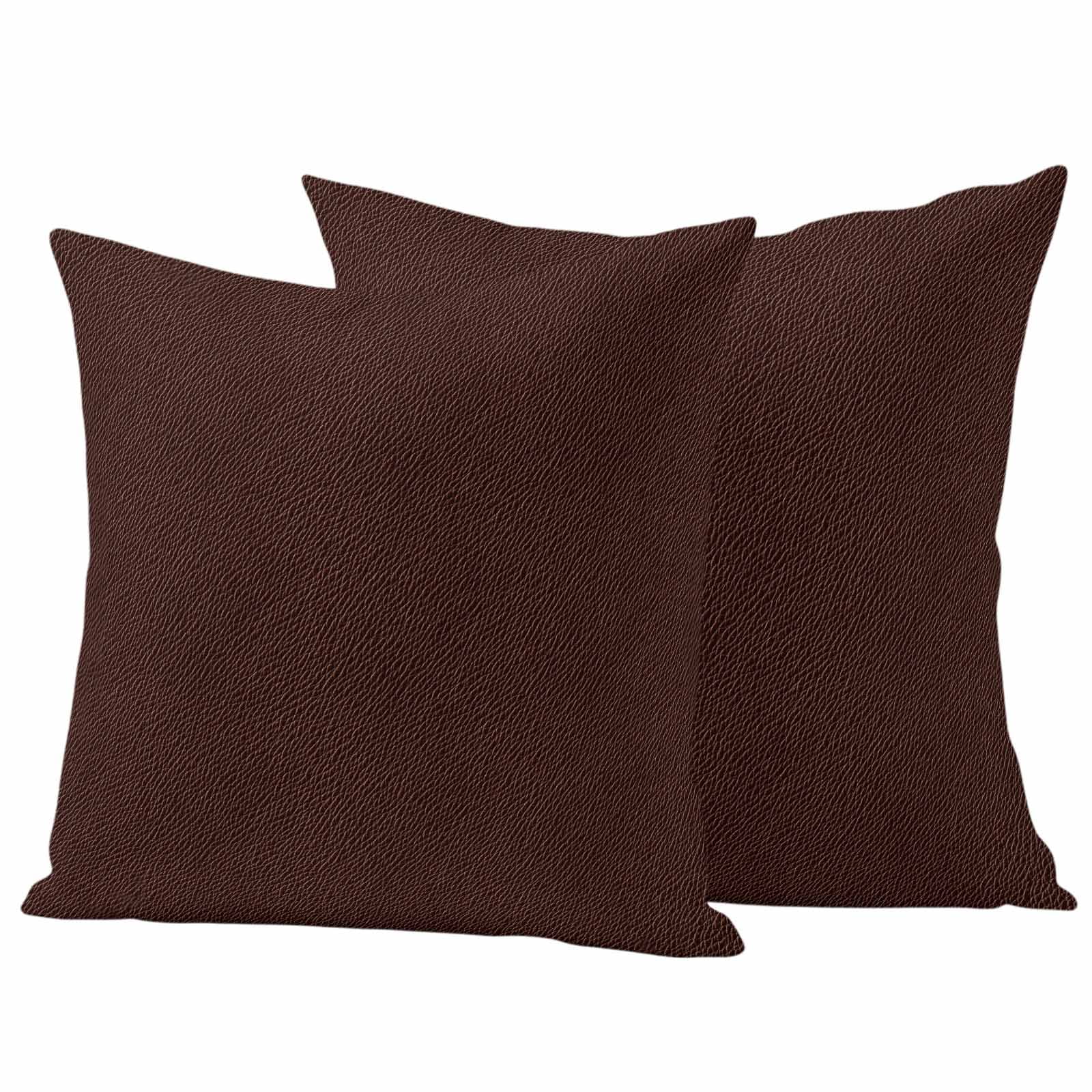 Solid Brown Outdoor Pillow Covers 16x16 Inch Throw Pillow Covers Set of 2 Waterproof Decorative Pillow Cases Vintage Minimalism Abstract Denim Pattern Cushion Covers for Patio Furniture Garden Couch